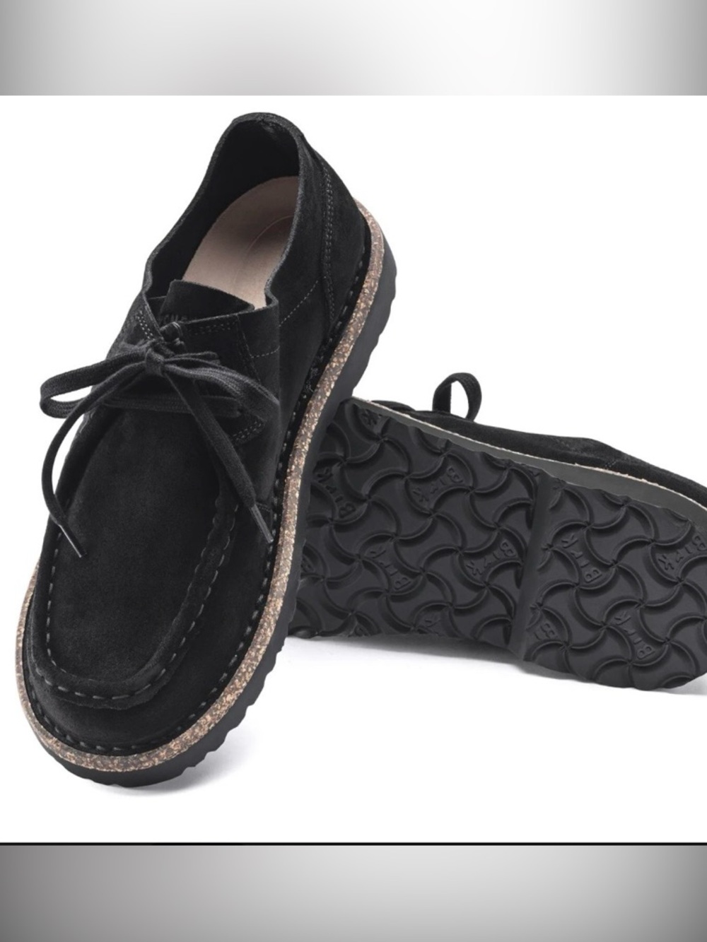Birkenstock Pasadena Black Suede Shoes Men’s Size 11 EU 44 Lace Up Comfort EUC